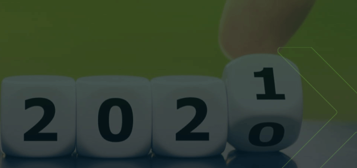 Imagem com dados representando a transição de 2020 para 2021, destacando o tema ECD e ECF como missão sem fim, voltado para obrigações fiscais e contábeis das empresas.