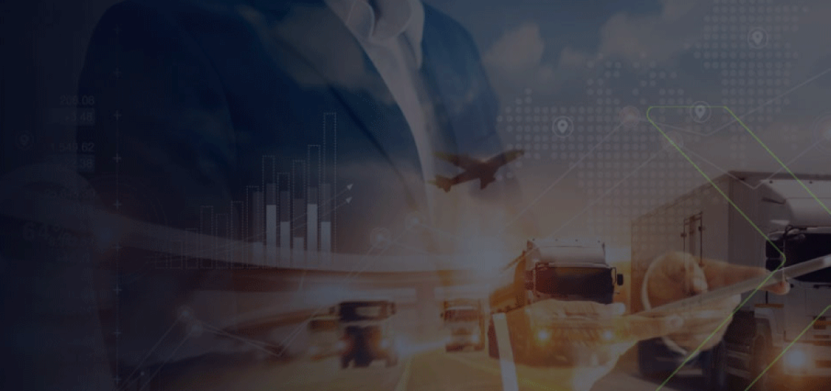 Transporte de cargas com caminhões em rodovia, avião em voo e elementos gráficos de logística, representando a possibilidade de potencialização da alíquota do Reintegra para empresas exportadoras.