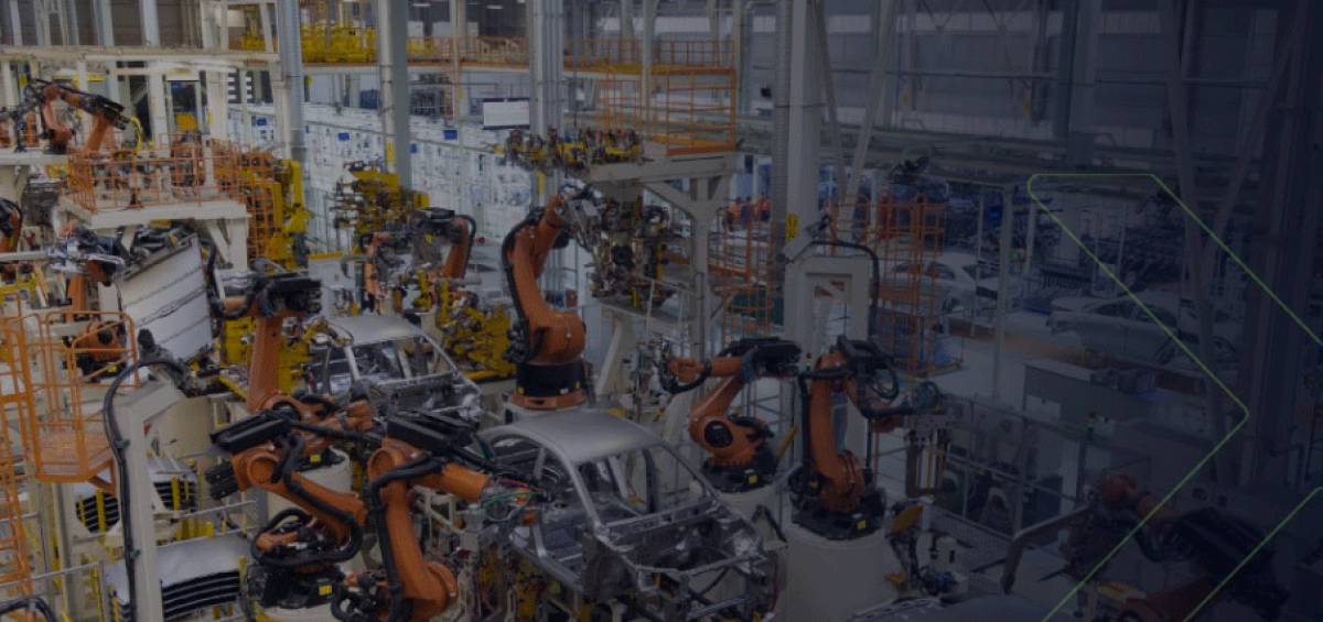 Linha de montagem automatizada com braços robóticos simboliza crescimento e modernização na década de ouro do setor automotivo