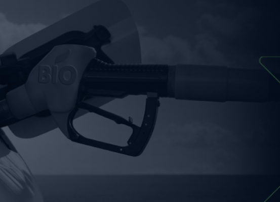 Bomba de combustível BIO abastecendo carro, representando a oferta de biocombustíveis no Brasil para contribuir com a transição energética global