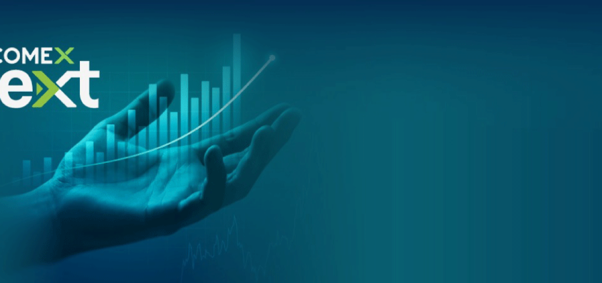 Mão sustentando gráfico de barras em crescimento, simbolizando como a colaboração no programa Becomex Next promove a eficiência econômica da indústria brasileira.