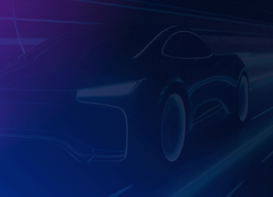 Ilustração futurista de um carro em movimento, destacando a relevância global da indústria automotiva brasileira.