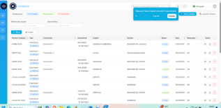 interface plataforma Narwal logx ilustrando em sequência o passo a passo do processo de cotação.